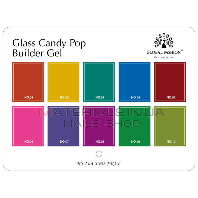 Гель для моделювання нігтів 15 г, Glass Candy Pop Builder Gel 09