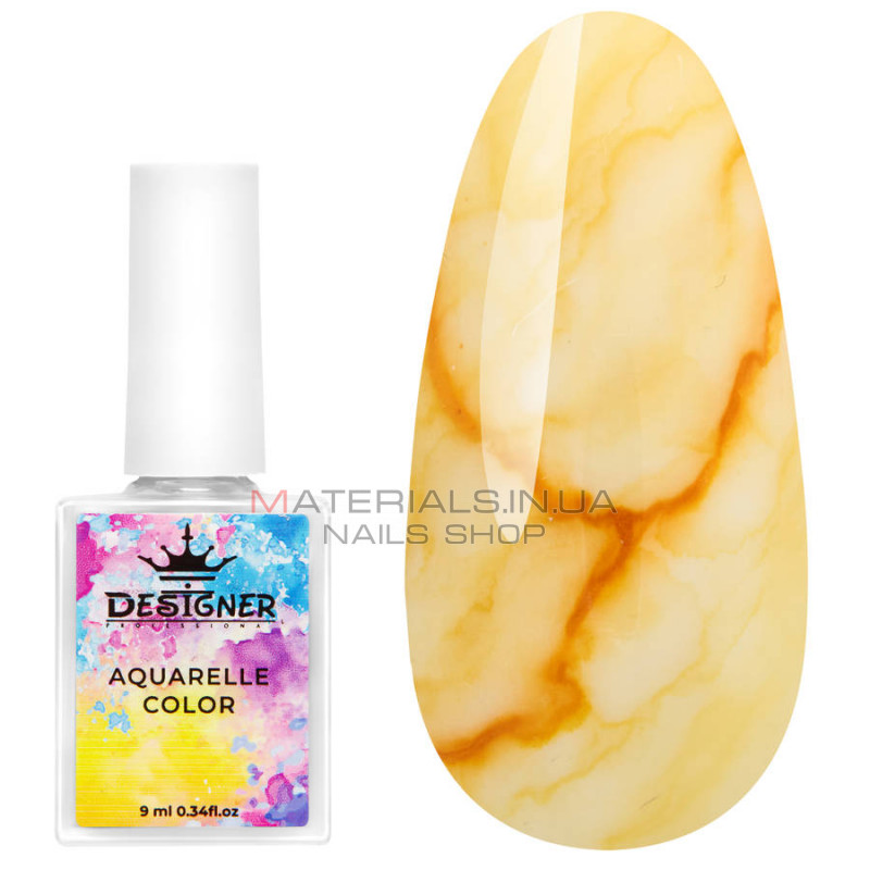 Aquarelle Color Designer №02 акварельні краплі для дизайну нігтів, 9 мл Aquarelle Color Designer №02 акварельні краплі для дизайну нігтів, 9 мл