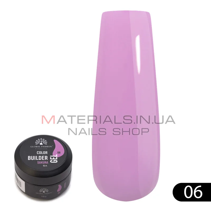 Гель для моделирования ногтей 15 гр, Color Builder Gel 06- Sakura