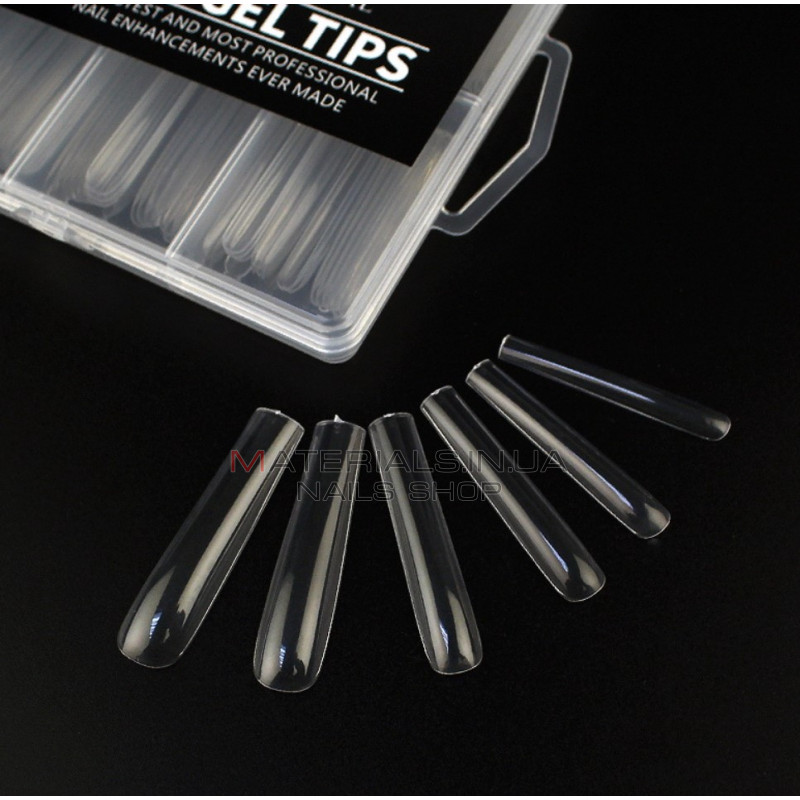 Типсы гелевые Starlet Professional Soft Gel Tips 3, 240 шт., экстра длинный квадрат, прозрачные Типсы гелевые Starlet Professional Soft Gel Tips 3, 240 шт., экстра длинный квадрат, прозрачные