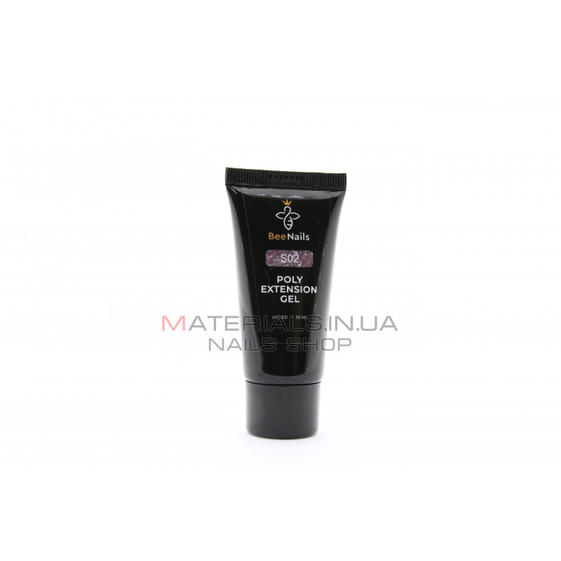Poly-gel Bee Nails з глітером #S02, 30г Poly-gel Bee Nails з глітером #S02, 30г