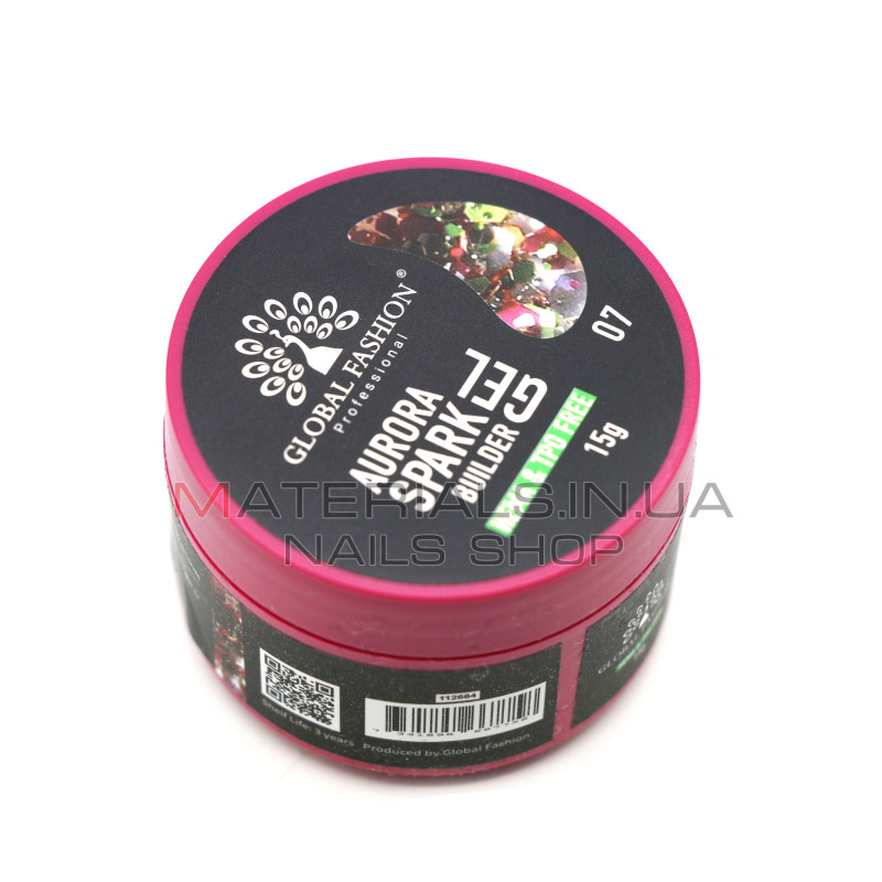 Гель для моделювання нігтів 15 г, Aurora Spark Builder gel 07