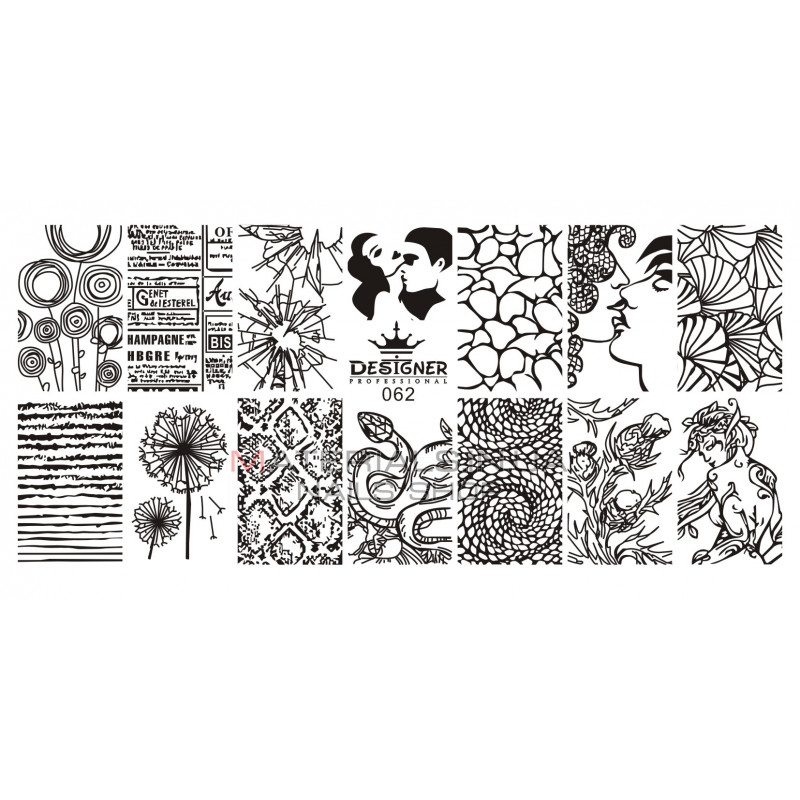 Диск для стемпінгу Designer металевий (12x6 см) №62