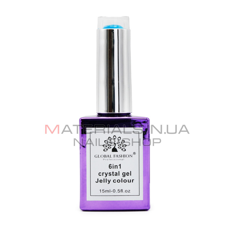Гель для нарощування 6 in 1 crystal gel jelly colour, 15 мл, 6604