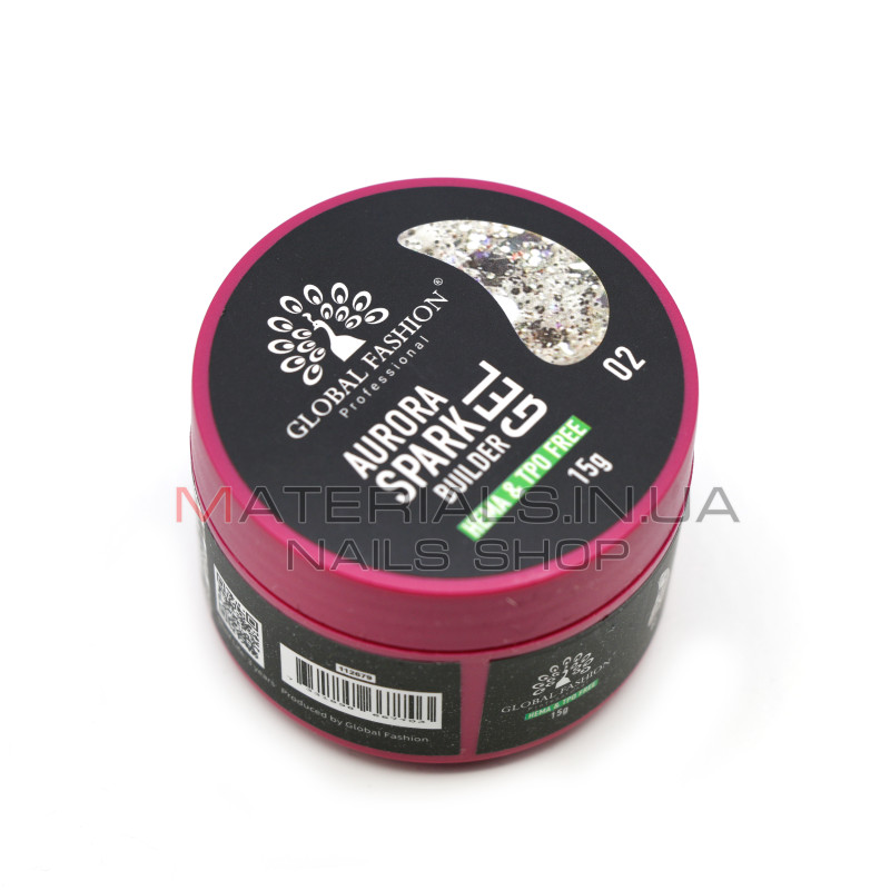 Гель для моделювання нігтів 15 г, Aurora Spark Builder gel 02