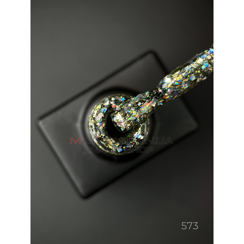 Гель лак Clow Glitter 573 Дизайнер (9мл.) - с хлопьями хамелеон разных размеров и глиттером Гель лак Clow Glitter 573 Дизайнер (9мл.) - с хлопьями хамелеон разных размеров и глиттером