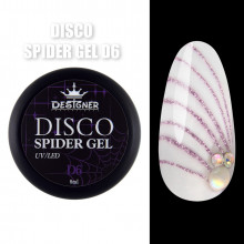 Disco Spider Gel Світловідбиваюча павутинка Designer Professional, 8 мл D6