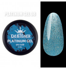 Platinum Gel Гель - платинум Designer Professional с шиммером, 5 мл. №08