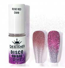 Disco Ombre Spray (7 г.) Rose Red D09 - світловідбивна спрей пудра Дизайнер для створення омбре на нігтях