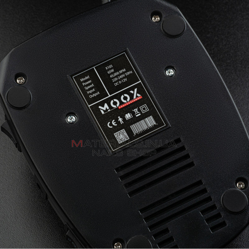 Фрезер Мокс X105 (Чорний) на 45 000 об/хв. та 65W. для манікюру та педикюру