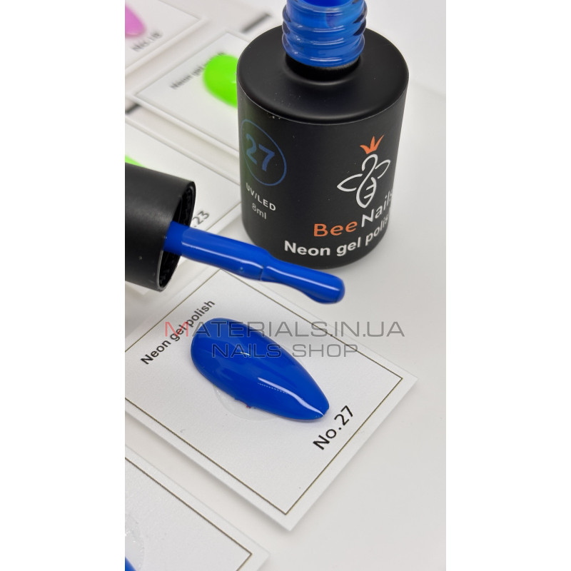 Гель-лак неоновый для ногтей Bee Nails neon gel polish, №27