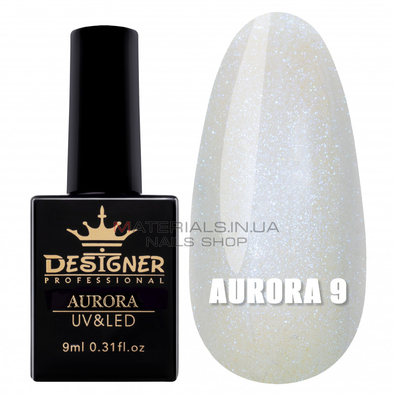 Гель-лак для дизайну Aurora Designer з ефектом втирання, 9 мл. №9 Гель-лак для дизайну Aurora Designer з ефектом втирання, 9 мл. №9