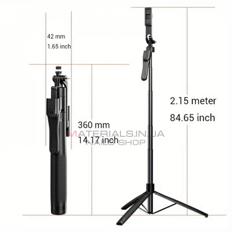 Monopod Tripod K29 215cm Button Bluetooth Monopod Tripod K29 215cm Button Bluetooth