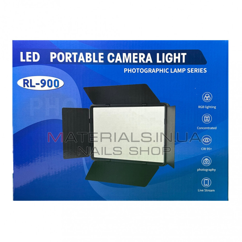 LED-відеосвітло RL900, 23 × 16 см, 85 Вт, 366 світлодіодів, 3000 K-6500 K