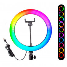 Кольцевая лампа MJ-20 RGB, 20см