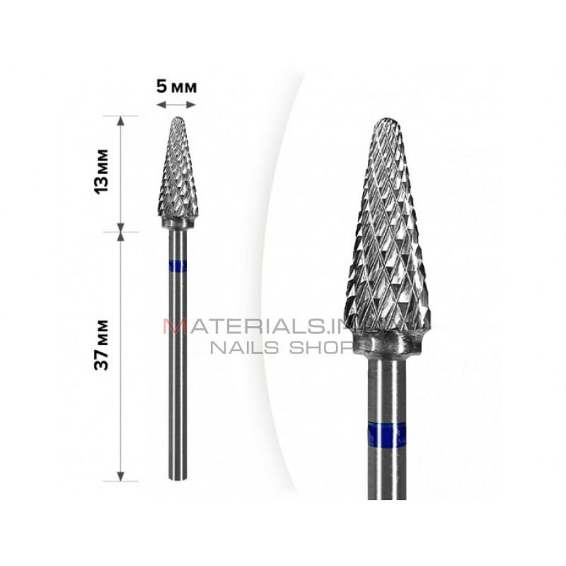 Твердосплавна фреза для зняття гель-лаку mART M-120 Ялинка Blue 5*13 Твердосплавна фреза для зняття гель-лаку mART M-120 Ялинка Blue 5*13