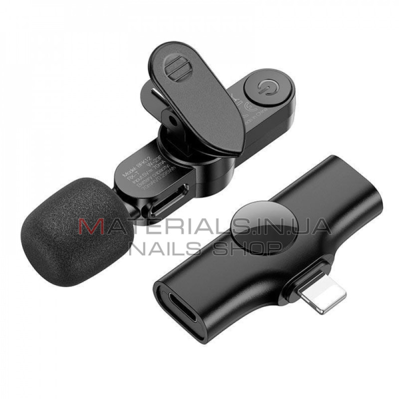 Бездротовий мікрофон для телефона Borofone BFK12, Lightning + USB-C