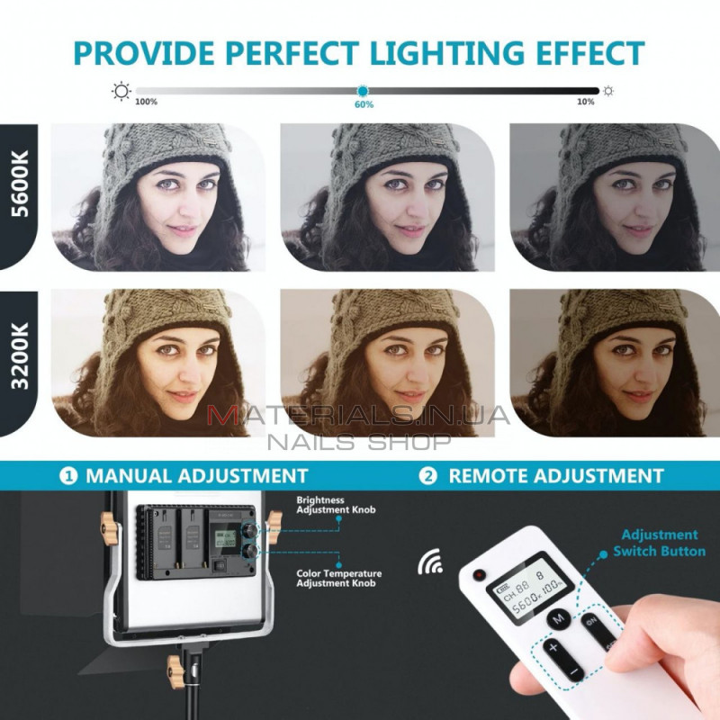 Лампа видеосвет LED NEEWER NL480S 29W Bi-color 480pcs Led color 3200-5600K CRI 96+