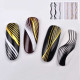 3D- гибкая лента волна для дизайна ногтей (золото / черный)
