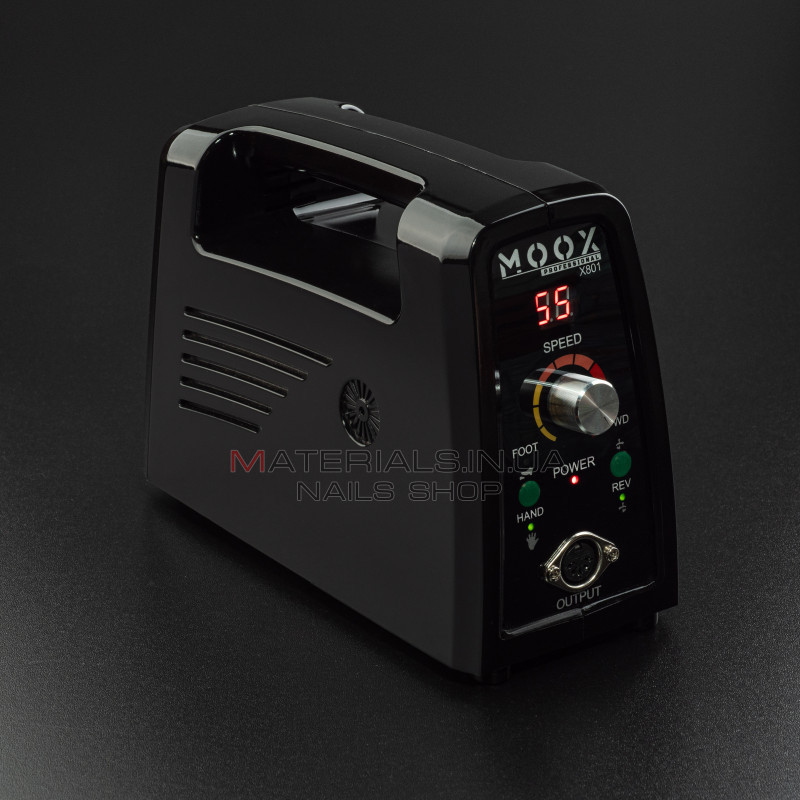 Фрезер Мокс X801 (Черный) на 55 000 об./мин. и 80W. для маникюра и педикюра Фрезер Мокс X801 (Черный) на 55 000 об./мин. и 80W. для маникюра и педикюра
