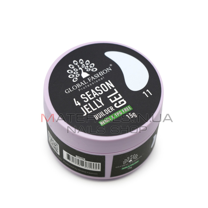 Гель для моделювання нігтів 15 г, 4 Season Jelly Builder Gel, 11