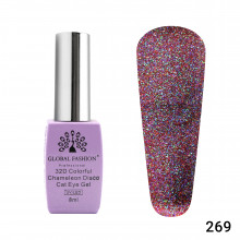 Гель лак кошачий глаз 32D Chameleon Disco, Global Fashion 8 мл №269