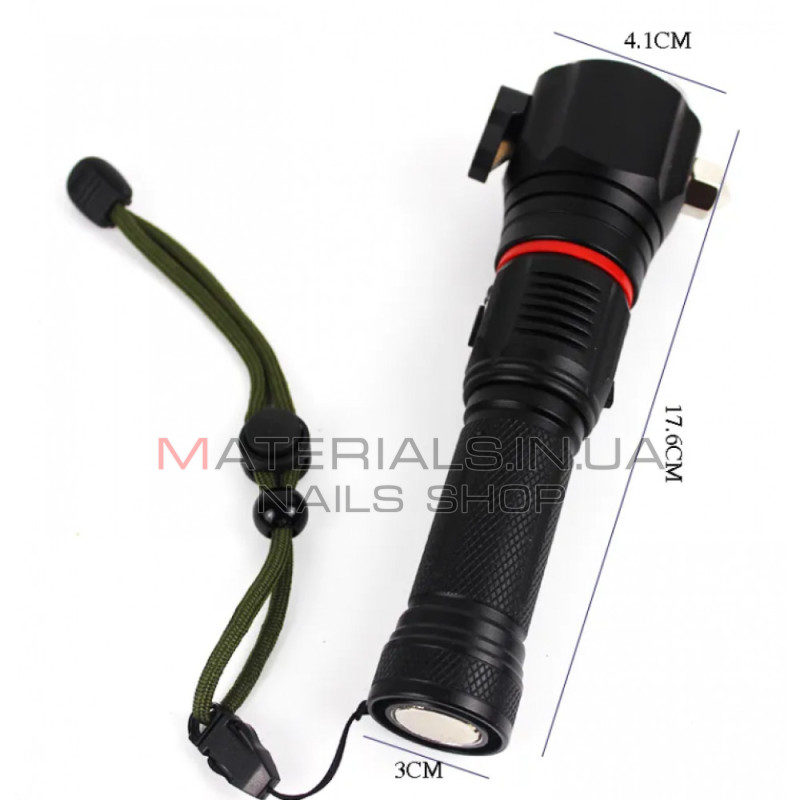 Акумуляторний ручний ліхтар SY-2008, USB, ZOOM, склобій, магніт