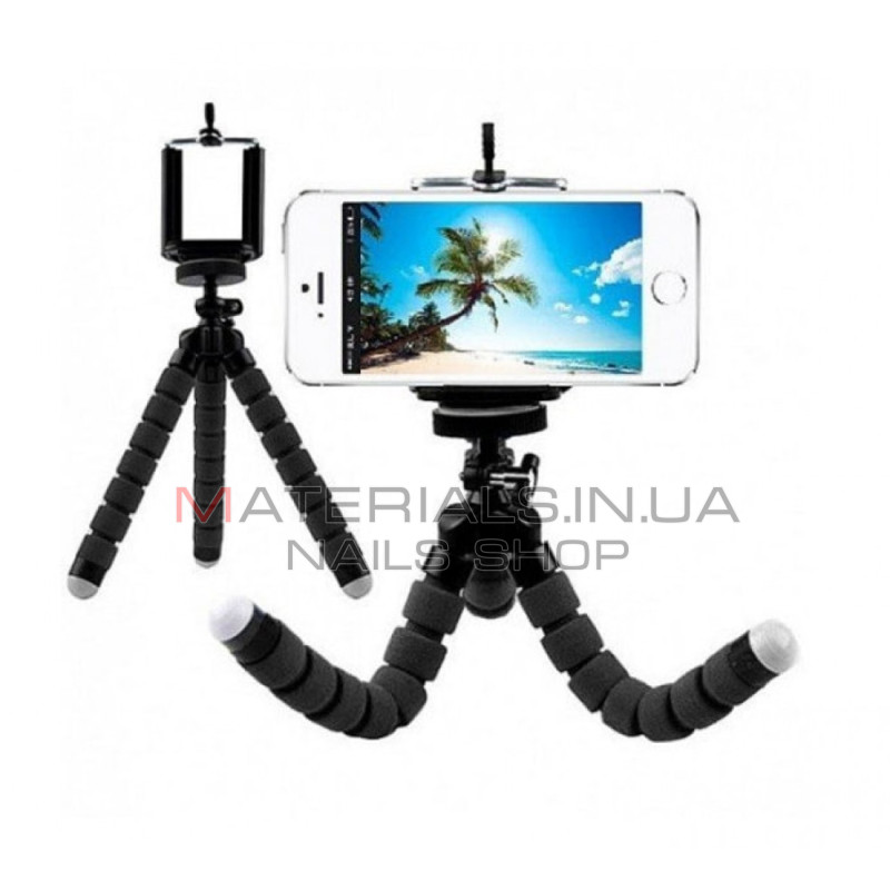 Гибкий мини-штатив тринога трипод для телефона и камери (осьминог, паук) GoPro экшн камери 25 см — Black
