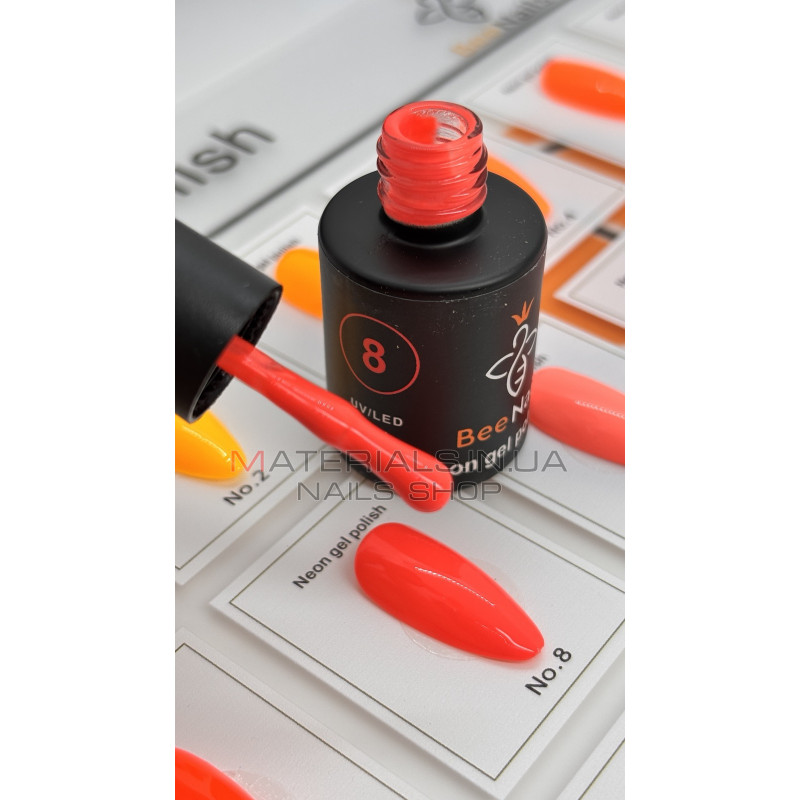 Гель-лак неоновый для ногтей Bee Nails neon gel polish, №08