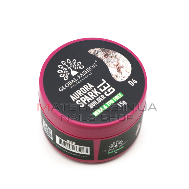 Гель для моделювання нігтів 15 г, Aurora Spark Builder gel 04