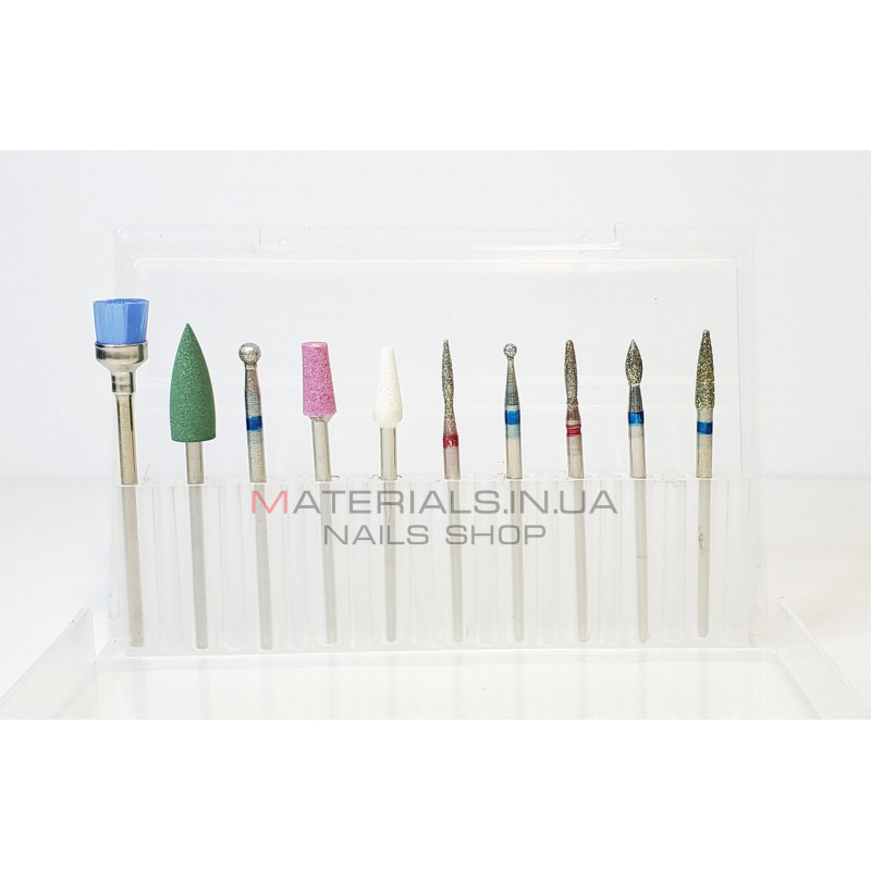 Набір для манікюру Diamond drill bit set, 10 шт №2 Набір для манікюру Diamond drill bit set, 10 шт №2