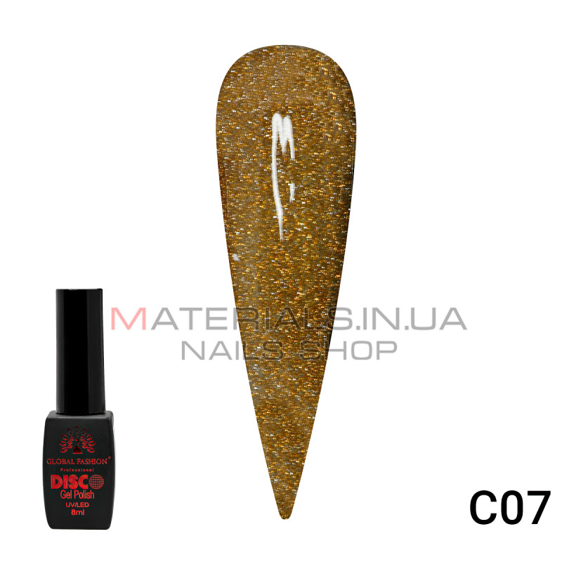 Гель лак Disco Gel Polish, Global Fashion, светоотражающий, 8 мл C07