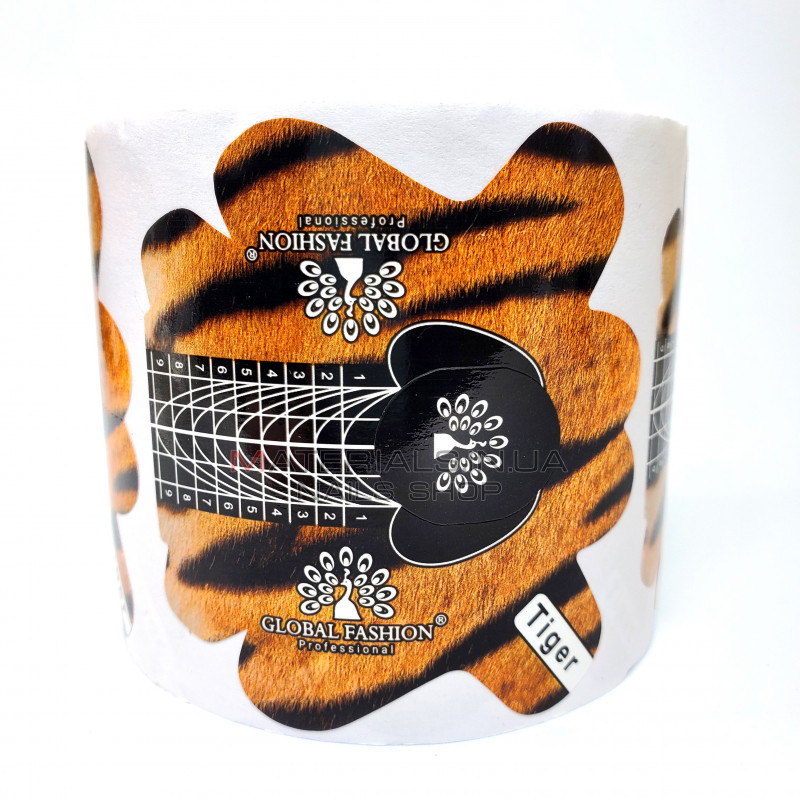 Одноразовые формы для ногтей, Tiger, 300 шт Одноразовые формы для ногтей, Tiger, 300 шт