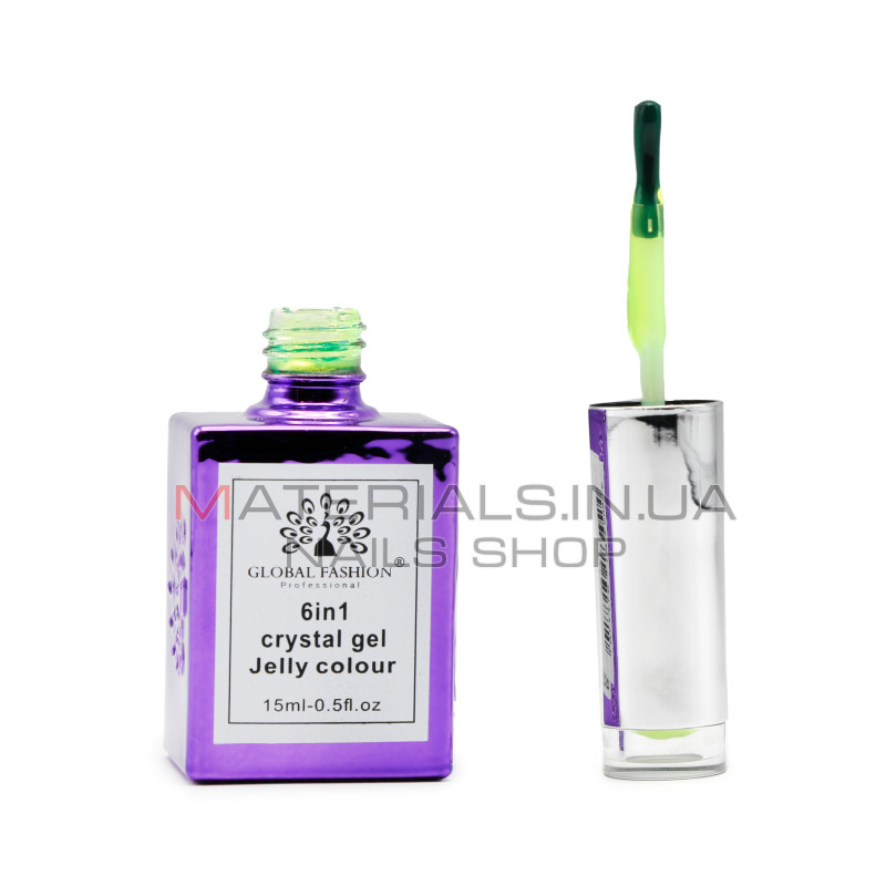 Гель для нарощування 6 in 1 crystal gel jelly colour, 15 мл, 6602