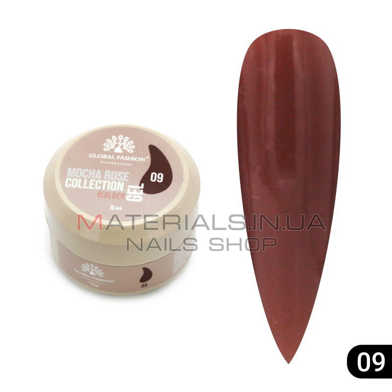 Гель для моделювання нігтів 15 гр, Mocha Rose Builder Gel 09