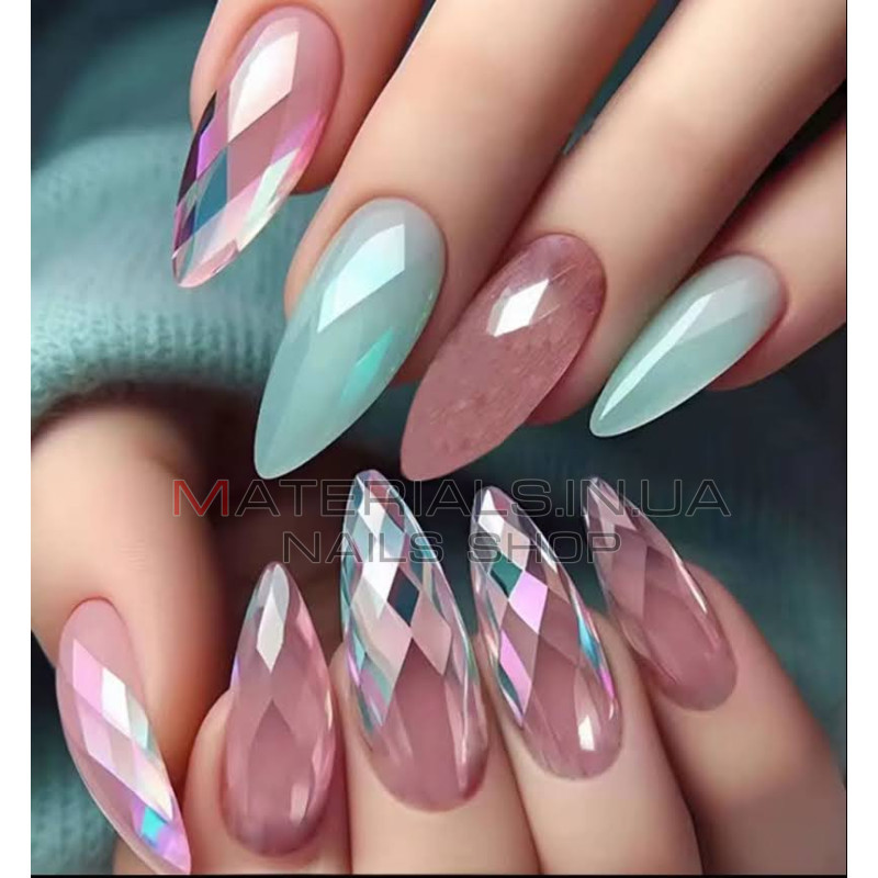 Diamond Fast Gel Tips (DF3 Almond large) - гелеві типси Дизайнер 120 шт/уп