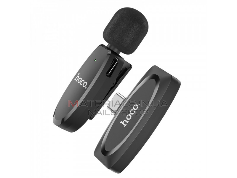 Wireless Digital Microphone Hoco L15 Type-C Crystal lavalier — Black