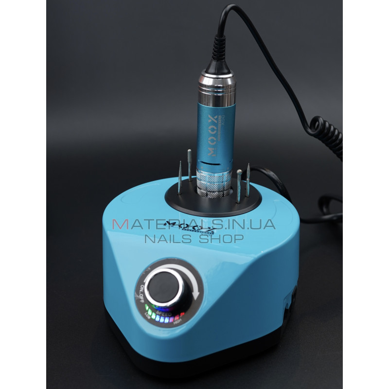 Фрезер Мокс X200 (Light blue) на 50 000 об/хв. та 70W. для манікюру та педикюру Фрезер Мокс X200 (Light blue) на 50 000 об/хв. та 70W. для манікюру та педикюру