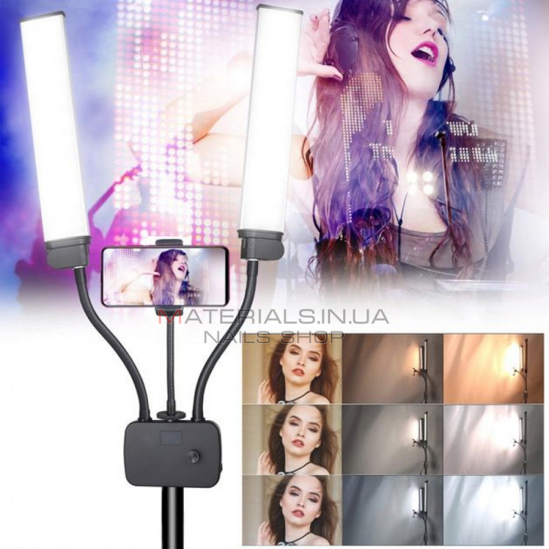 Лампа LED видео комплект HD-D2 45W 112 pcs white 112 pcs yellow 3200K-5600K + 2 holder (комплект акб 4400 mah 2 pcs) Лампа LED видео комплект HD-D2 45W 112 pcs white 112 pcs yellow 3200K-5600K + 2 holder (комплект акб 4400 mah 2 pcs)