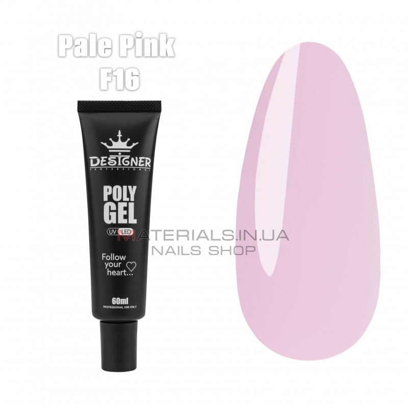Полигель (60 мл.) Дизайнер F16 Pale Pink Полигель (60 мл.) Дизайнер F16 Pale Pink