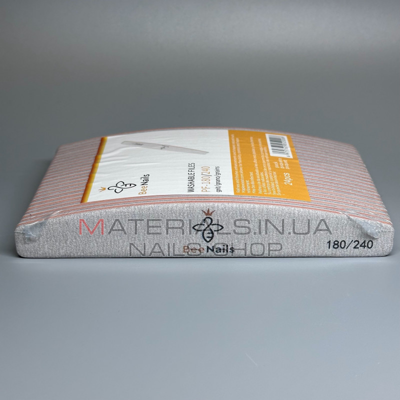 Упаковка пилок Bee Nails - серая, лодочка 180/240 грит (24шт)