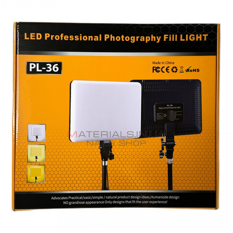 Лампа видеосвет LED PL-36 36x25 cm 448 Lights 2700K-6500K Remote Adapter Inside Лампа видеосвет LED PL-36 36x25 cm 448 Lights 2700K-6500K Remote Adapter Inside