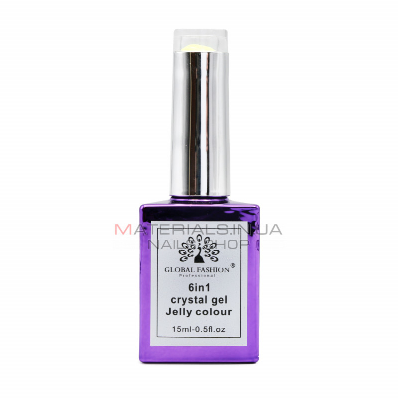 Гель для наращивания 6 in 1 crystal gel jelly colour, 15 мл, 6602