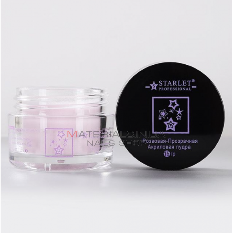 Акриловая пудра Starlet Professional "Розовая-Прозрачная" 15г