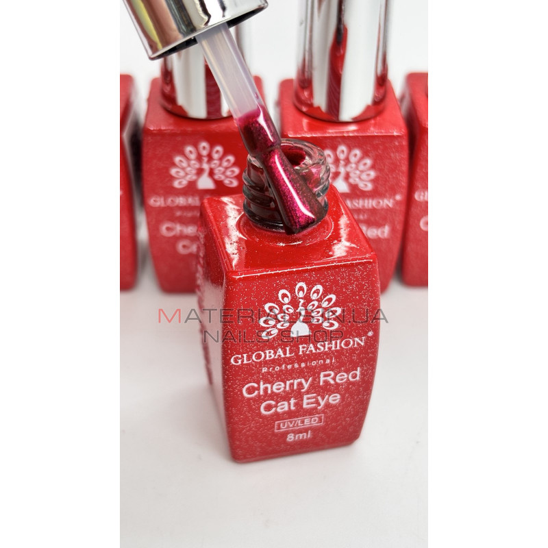 Гель-лак Global Fashion Cherry Red Cat Eye 8 мл, 03 Гель-лак Global Fashion Cherry Red Cat Eye 8 мл, 03