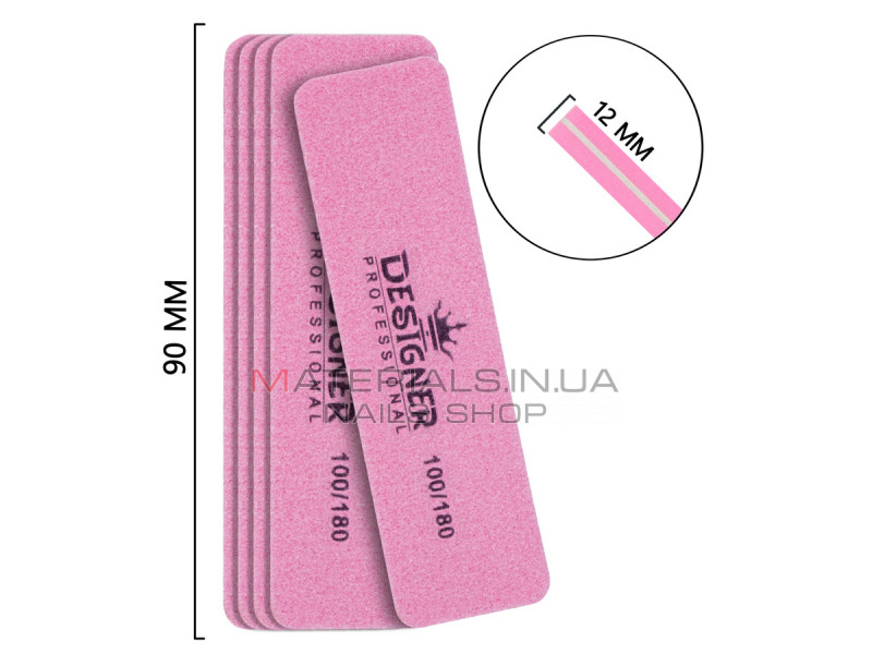 Упаковка бафів Designer 20шт міні квадрат 9см 100/180 - рожевий