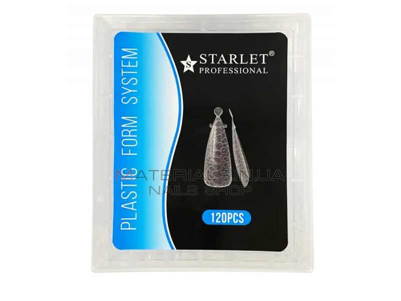 Верхние формы для наращивания ногтей Starlet Professional,120 шт( миндаль, длинные) с змеиным принт