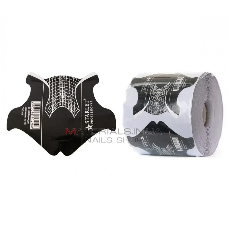 Форми для нарощування нігтів Starlet Professional, Метелик, Чорні, 300 шт/уп