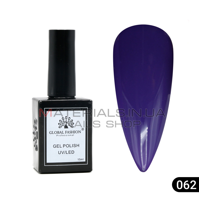 Гель лак Global Fashion, Gel polish 15 ml, 62