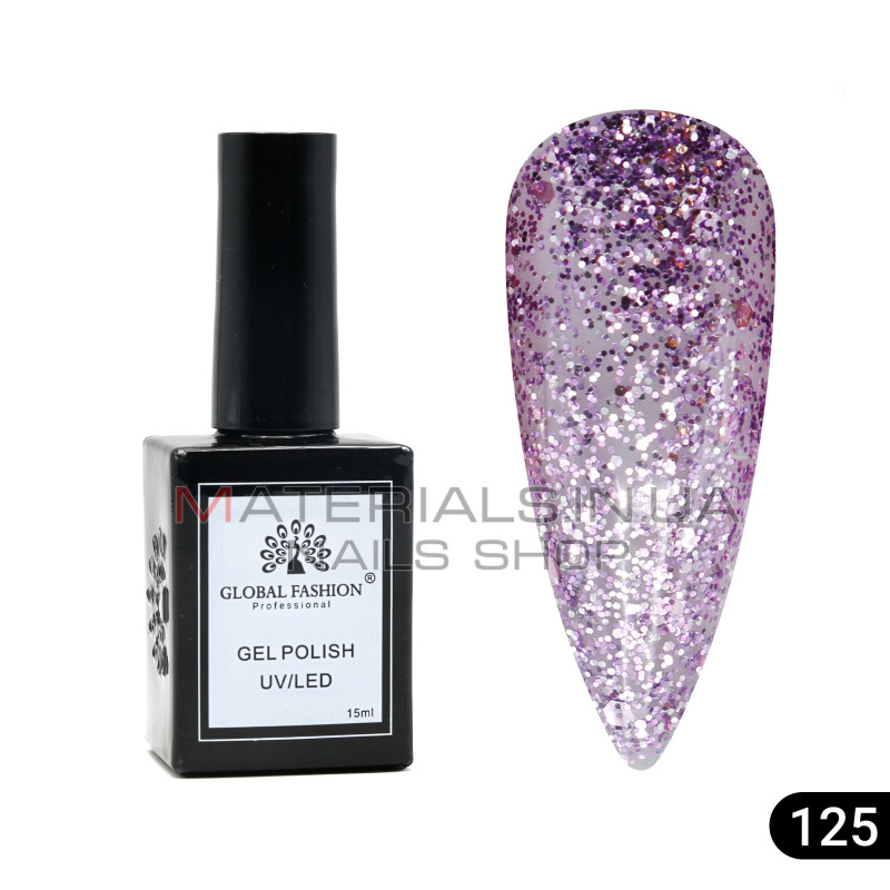 Гель лак Global Fashion, Gel polish 15 ml, 125